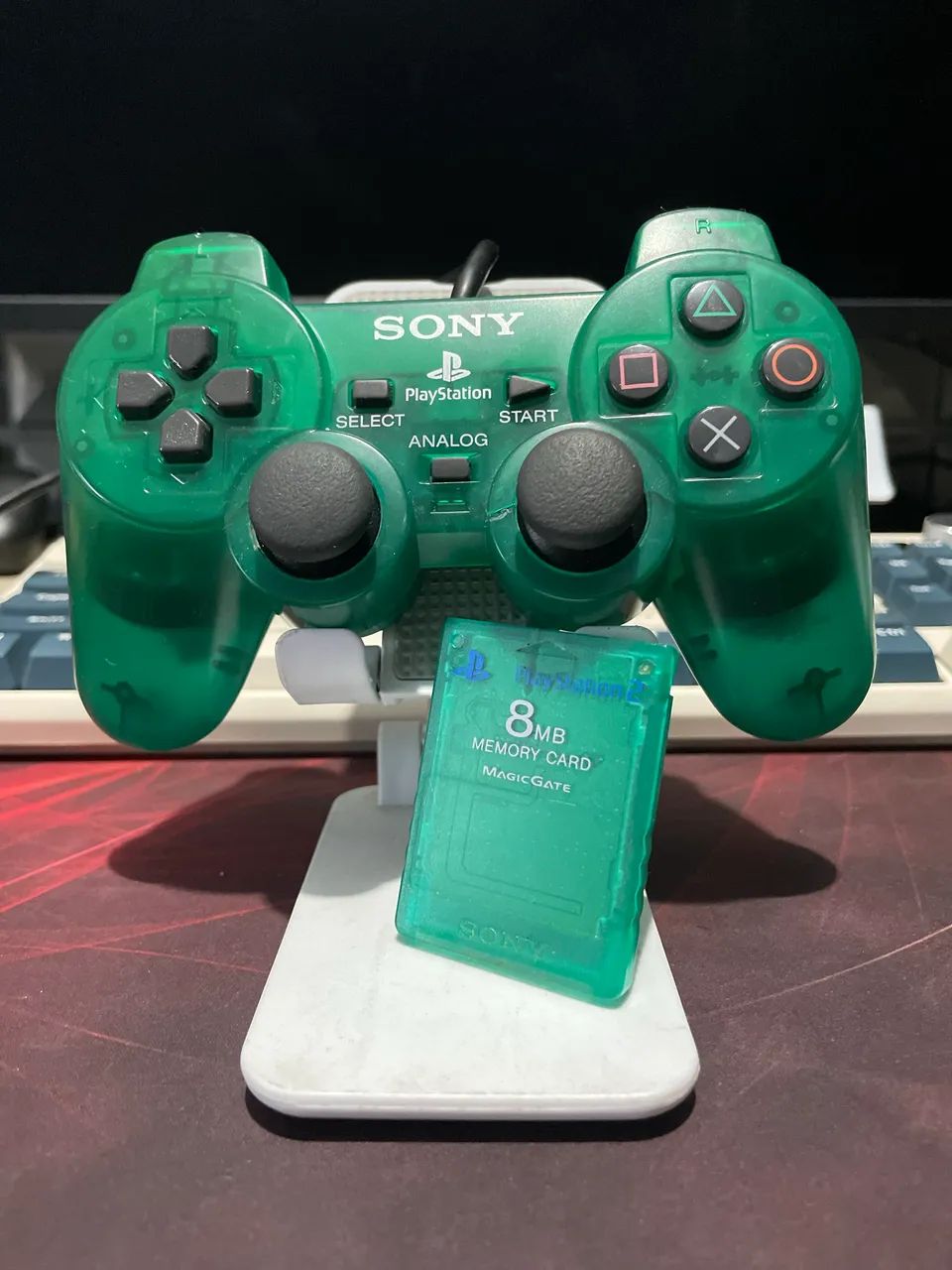 CONTROLE ORIGINAL PS2 emerald gren raro  - Foto 2