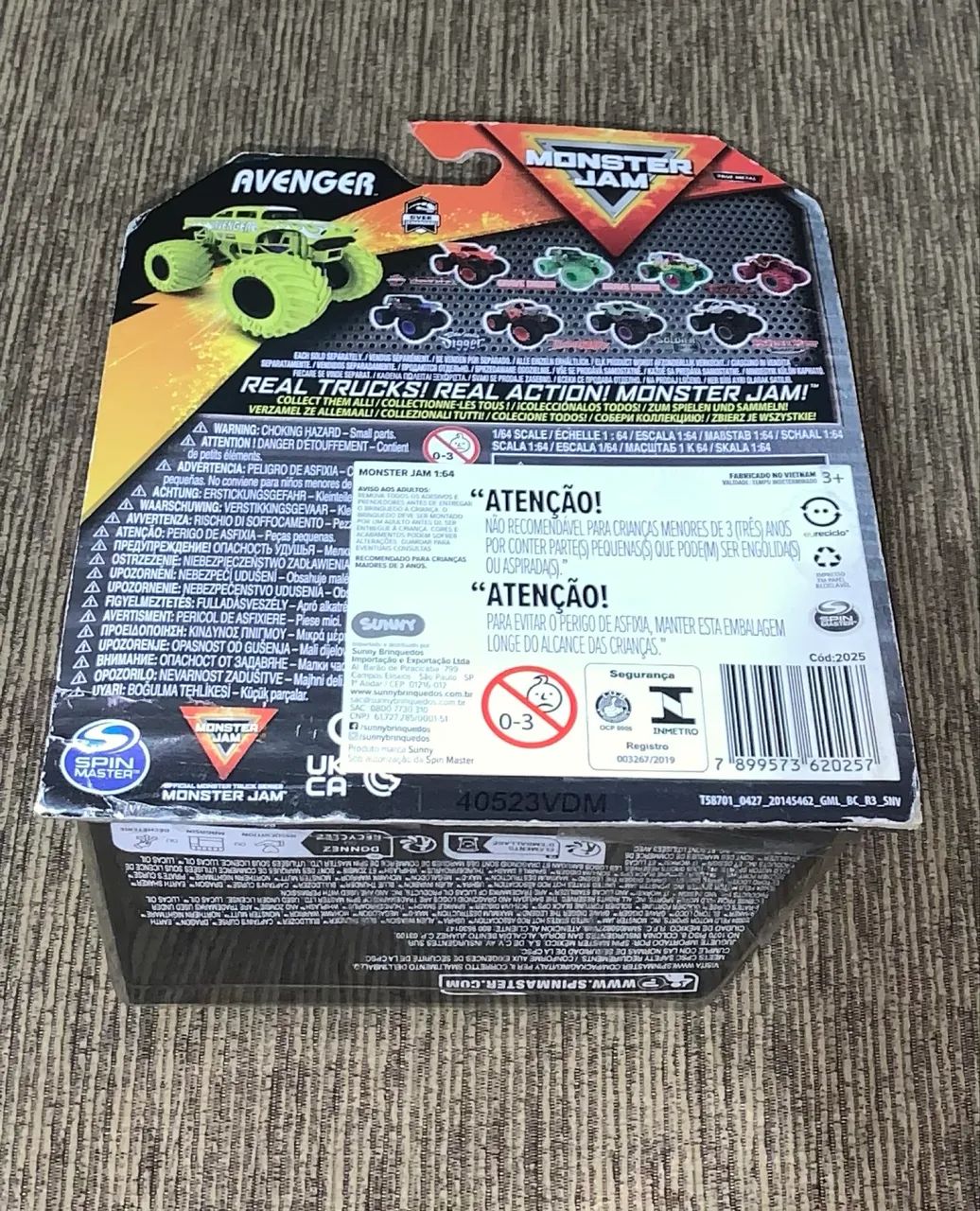 Miniatura Monster Truck Linha Monster Jam Avenger lacrado Spin Master  - Foto 6