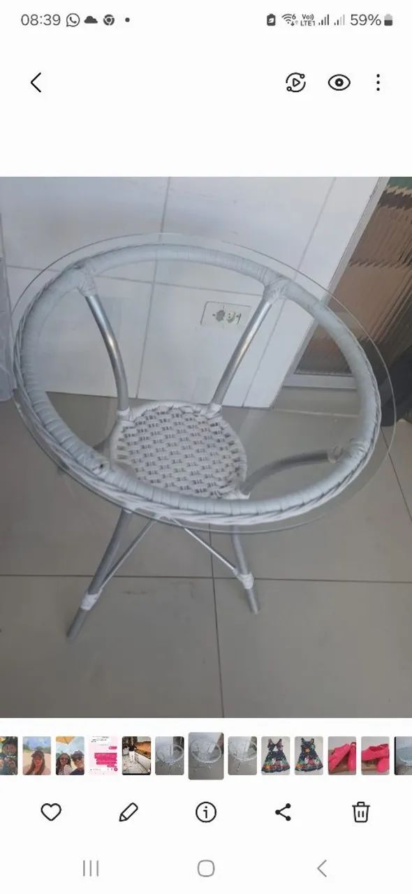 Tampo de vidro 80 cm