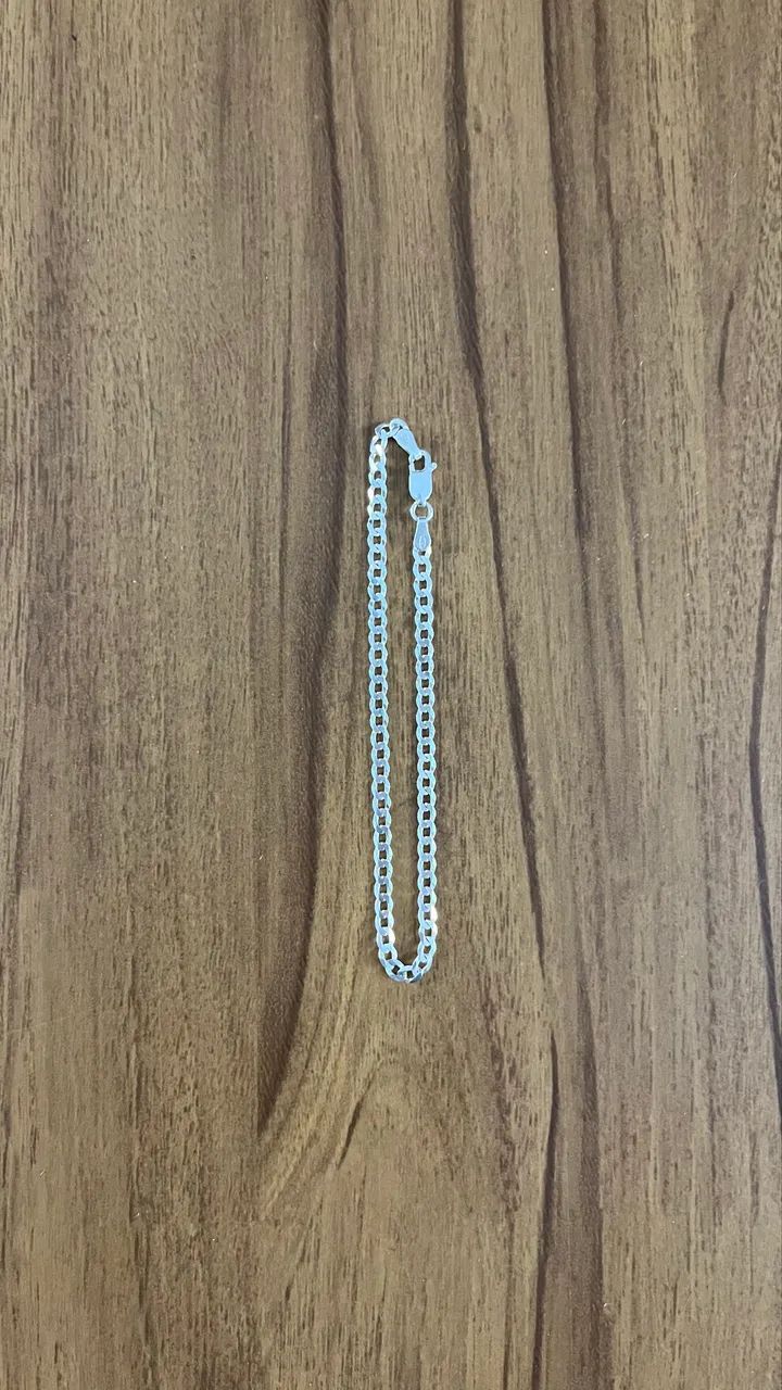 Pulseira cordão grumet 3mm 20cm Prata 925 Legitima  - Foto 4