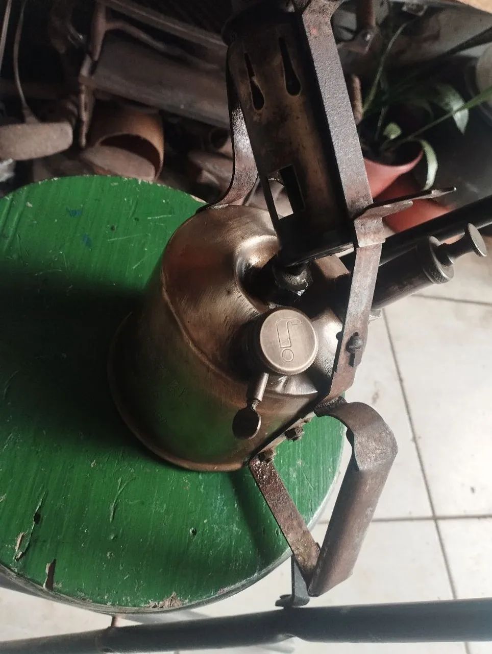 Maçarico antigo a querosene bronze, funcionando. - Foto 2