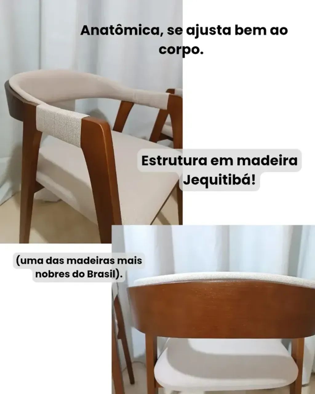 Cadeira de madeira para mesa de jantar - Foto 2