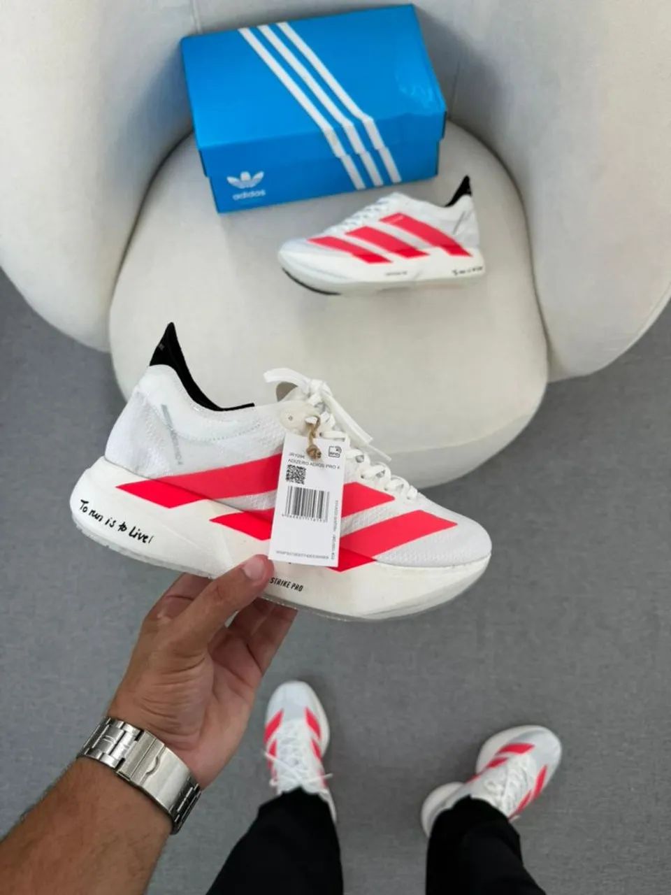 Adidas Adizero Pro 4 branco e vermelho Prime