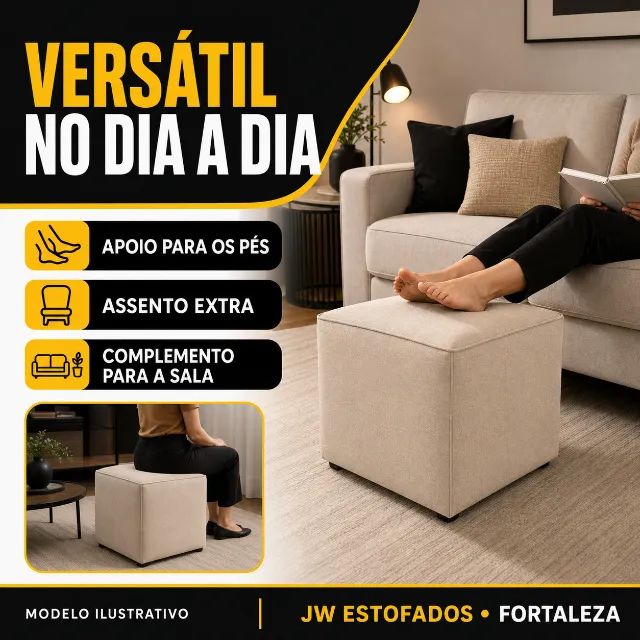 Pufe quadrado estofado sob medida em Fortaleza - Foto 2