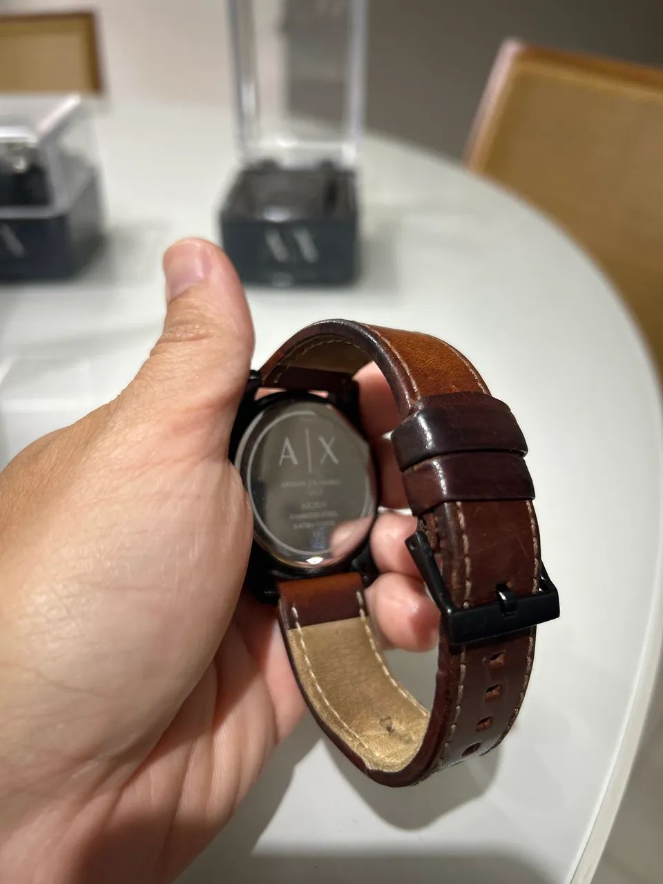 Relógio Armani Exchange AX2511 Cronógrafo - Couro Marrom - Foto 3