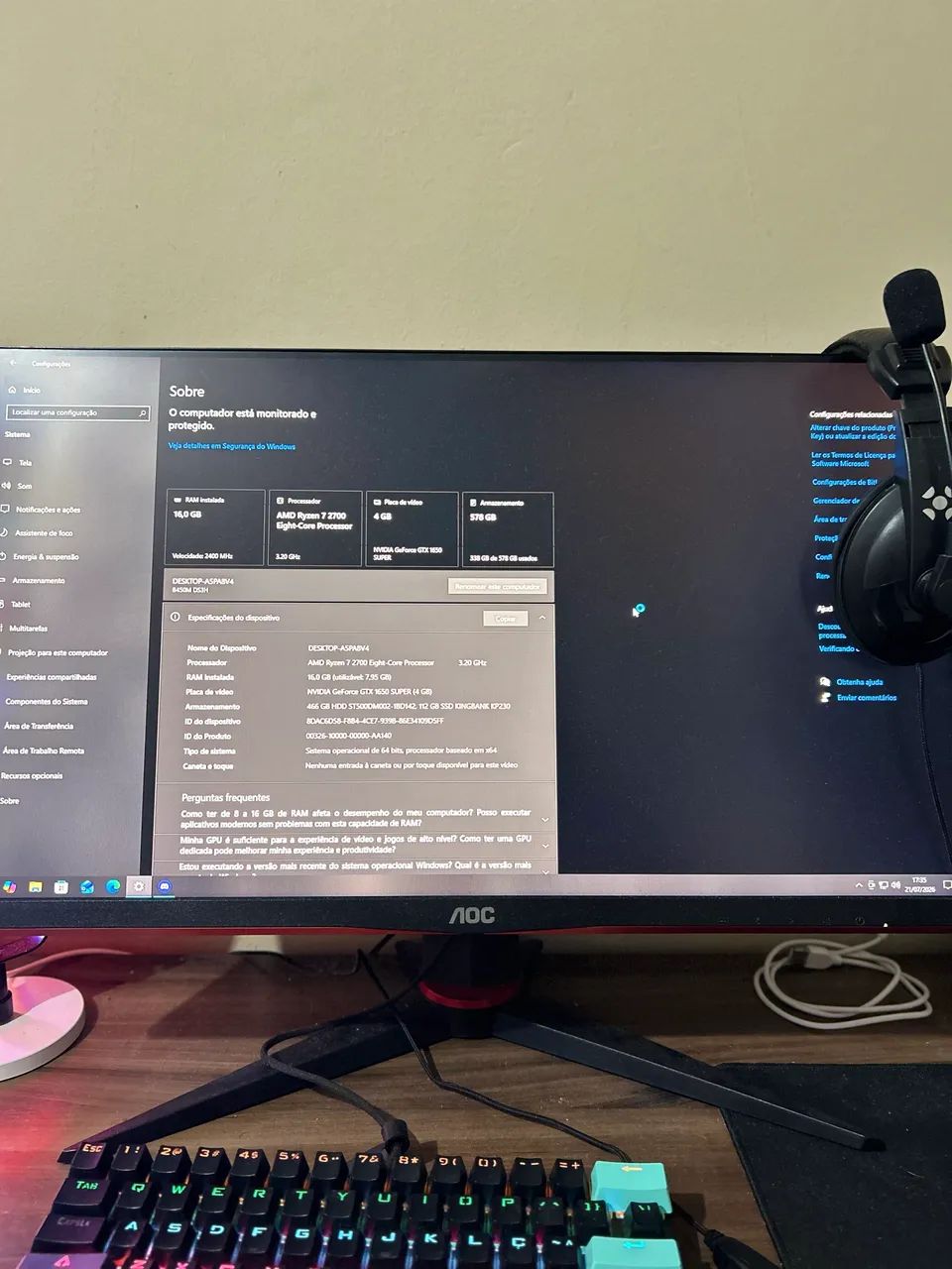 MONITOR HERO AOC 144hz - Foto 4