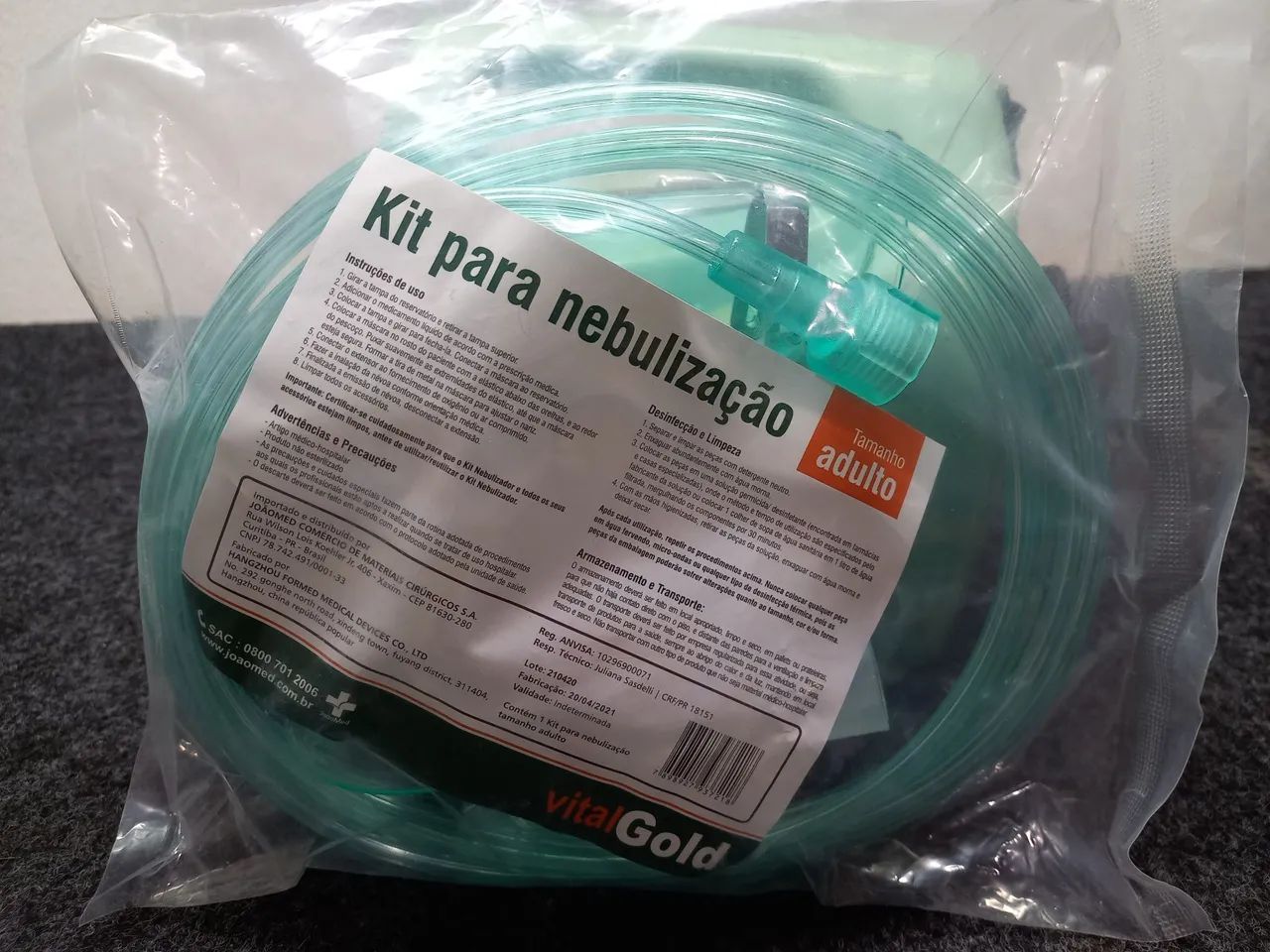 Kit para nebulização novo lacrado vitalgold