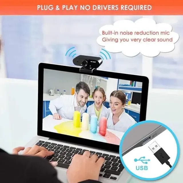 Webcam Qumox WC001 Full HD 1080p com Microfone e Redução de Ruído - Foto 4