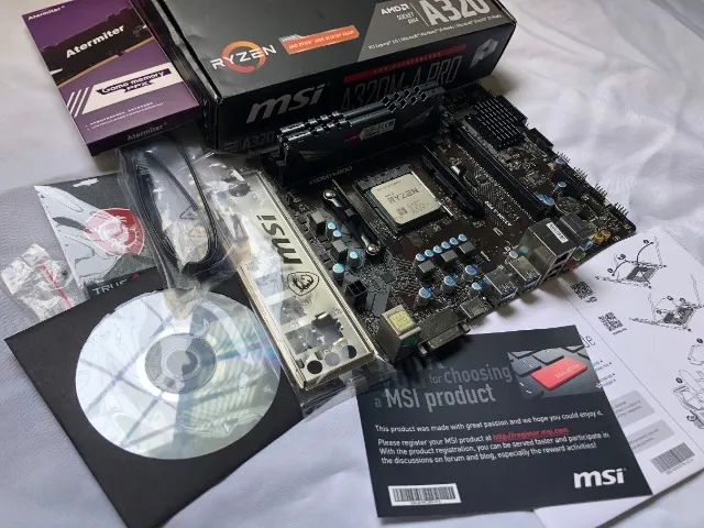 Kit PC Memória 16Gb 3200Mhz Placa Mãe MSI A320M AM4 CPU Ryzen 5 3500X