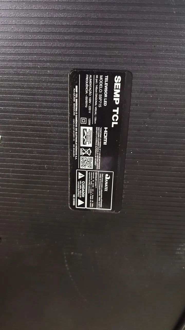 Tv Semp TCL 55 polegadas com tela quebrada 