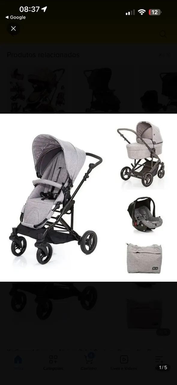 Kit carrinho de bebe + bebe conforto abc design - Foto 3