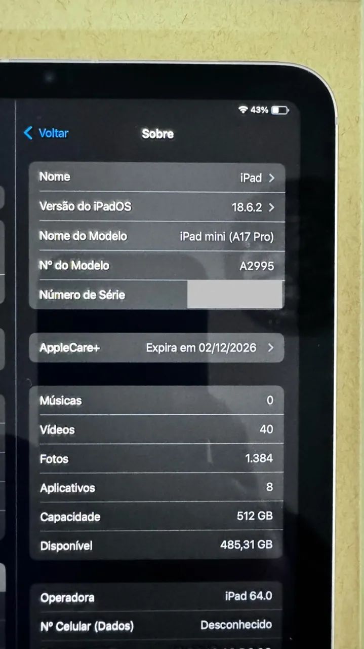 iPad mini 7 A17Pro 512Gb 5G E- Sim / Wi Fi  - Foto 4