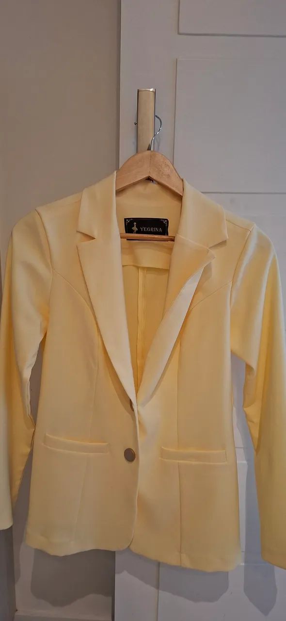 Blazer amarelo manteiga P - Foto 2