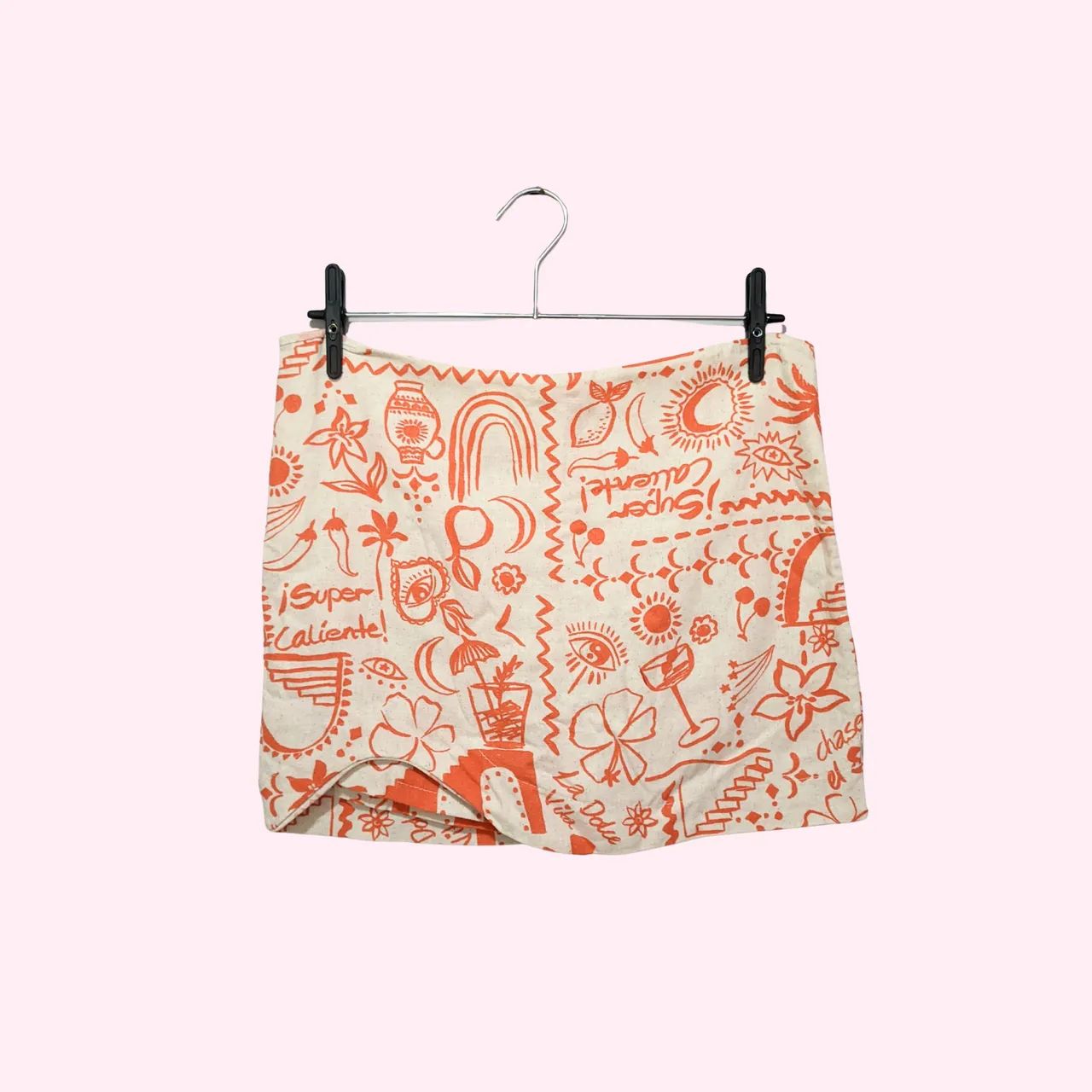 Saia com estampas laranja