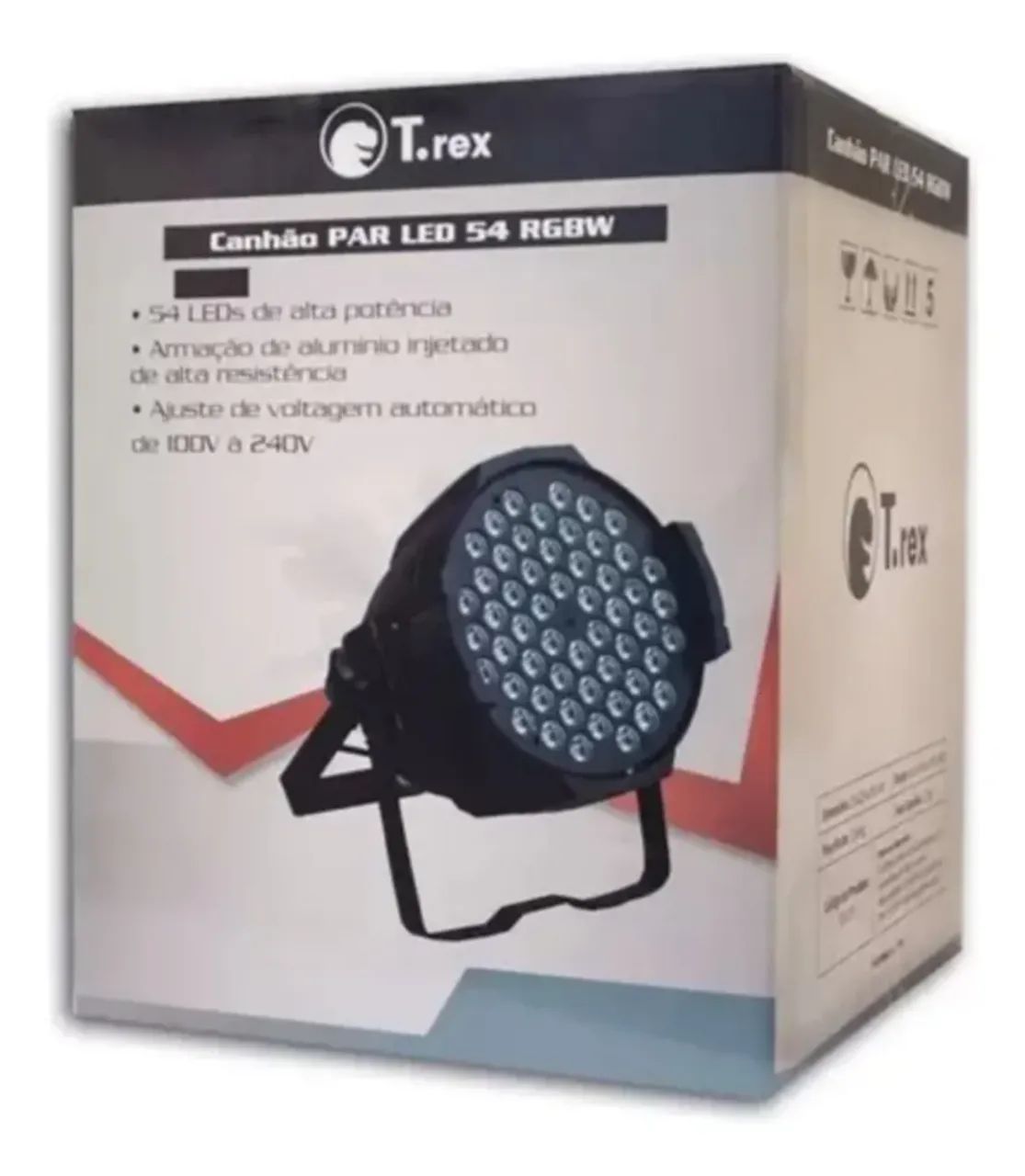 Refletor Led T-rex Par Led 54 Rgbw 1w - Foto 4