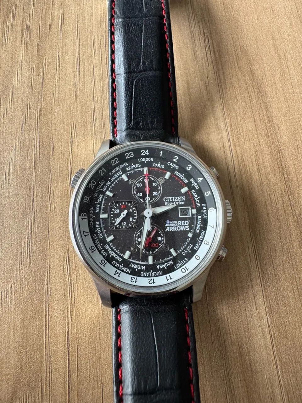Relógio citzen red arrows eco drive completo 