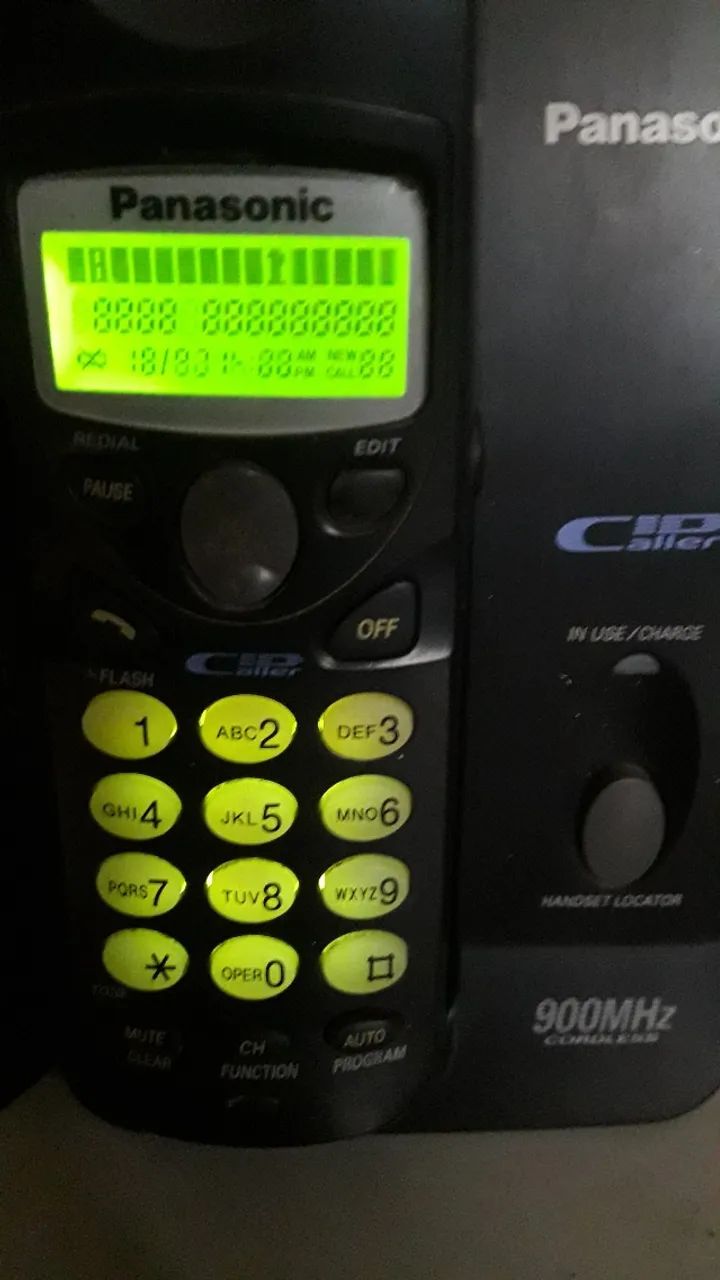 Telefone sem fio Panasonic,modelo KX-TC1488LBB, c/defeito. Para colecionador, museu, peças - Foto 2