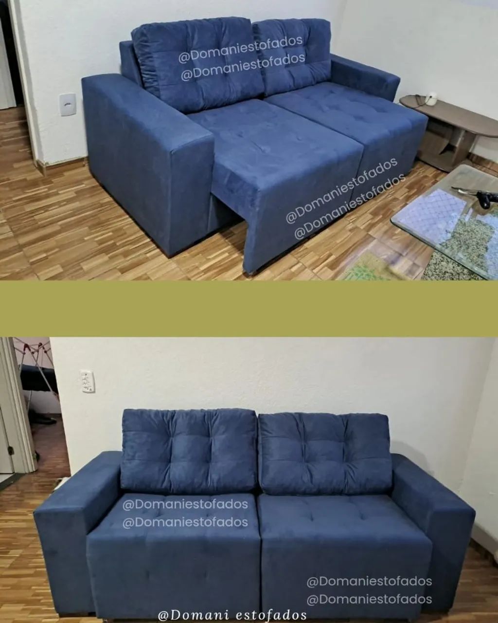 Sofá retratil azul marinho  - Foto 2