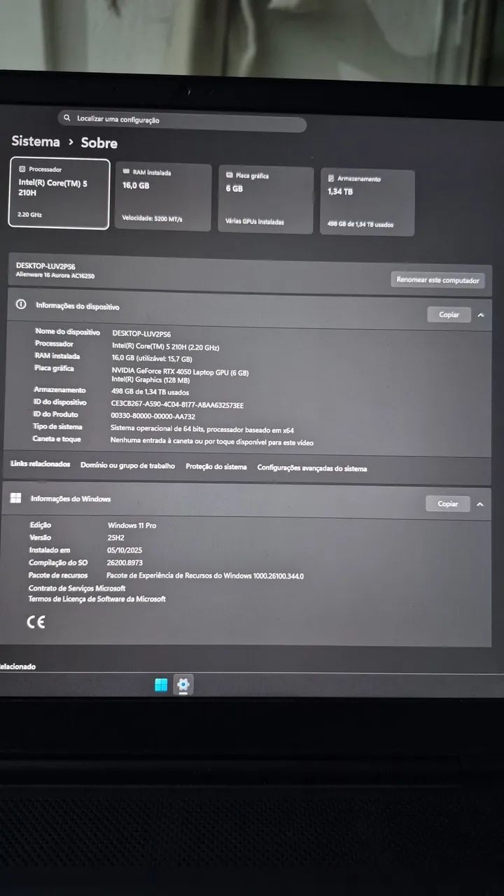 Alienware Aurora aceito troca - RTX 4050 - Foto 5