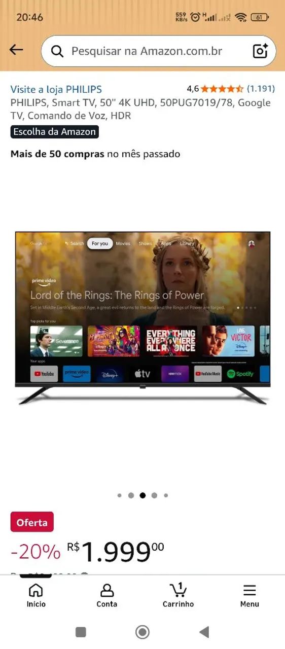 Tv Philips 50 polegadas  - Foto 4