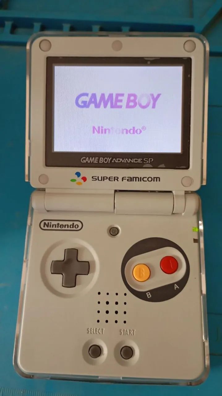 TELA ORIGINAL GBA SP + CARCAÇA NOVA TEMA SUPER FAMICOM