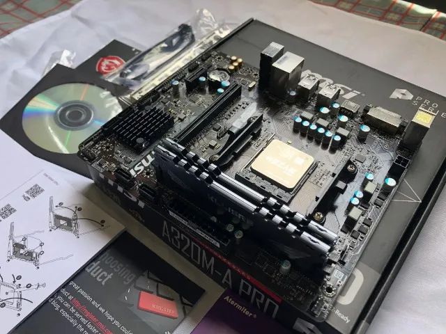 Kit PC Memória 16Gb 3200Mhz Placa Mãe MSI A320M AM4 CPU Ryzen 5 3500X - Foto 4