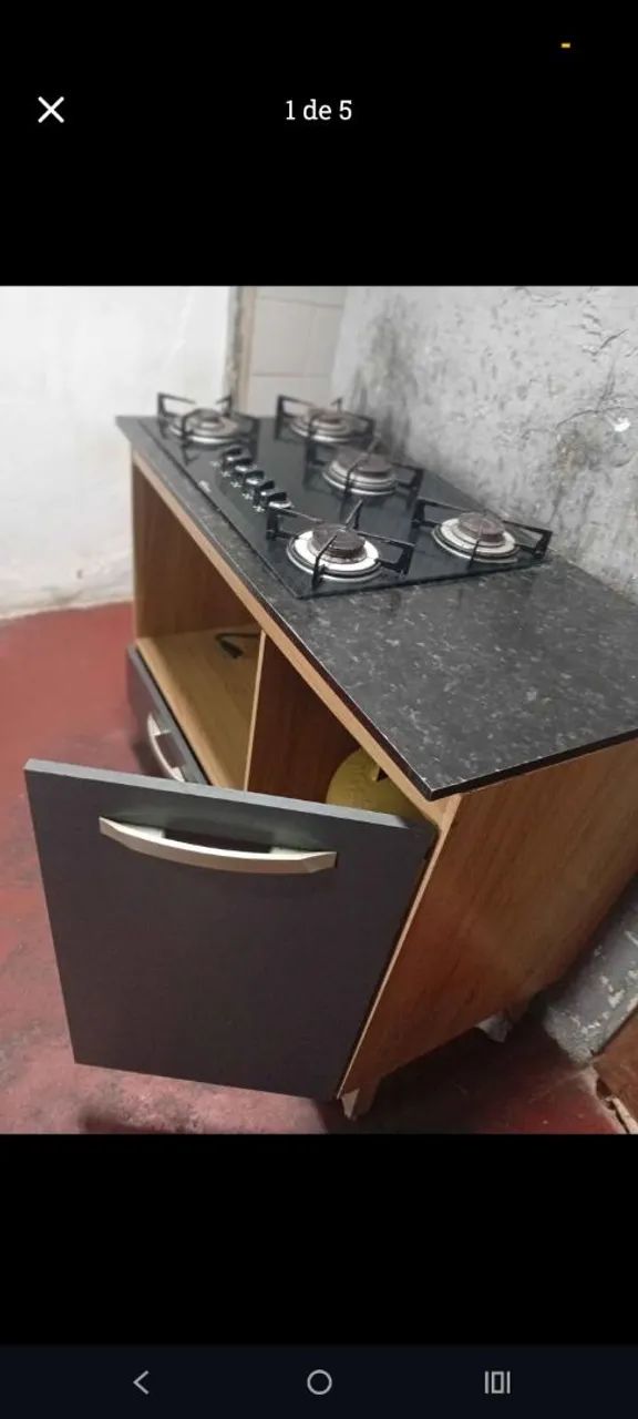 Fogão Cooktop 5 bocas com balcão confira  - Foto 3