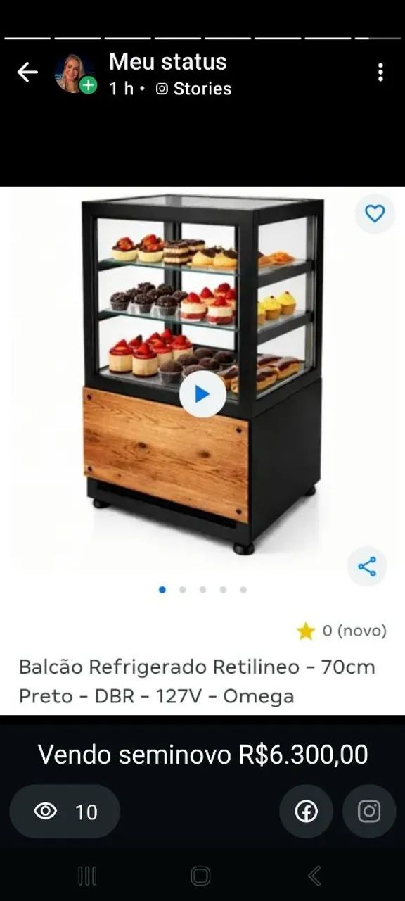 Balcão refrigerador retilíneo 