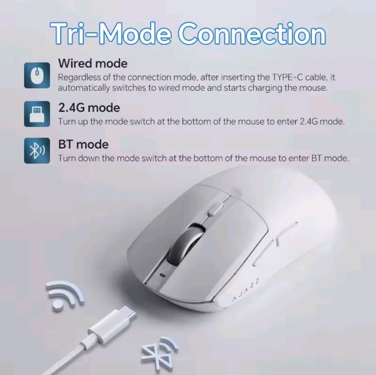 Mouse gamer sem fio Ajazz AJ139 V2 - Foto 5