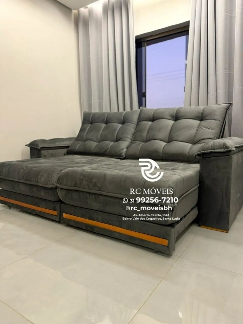 Sofá Retrátil e Reclinável Barcelona Euro Pillow 30cm Molas Ensacadas