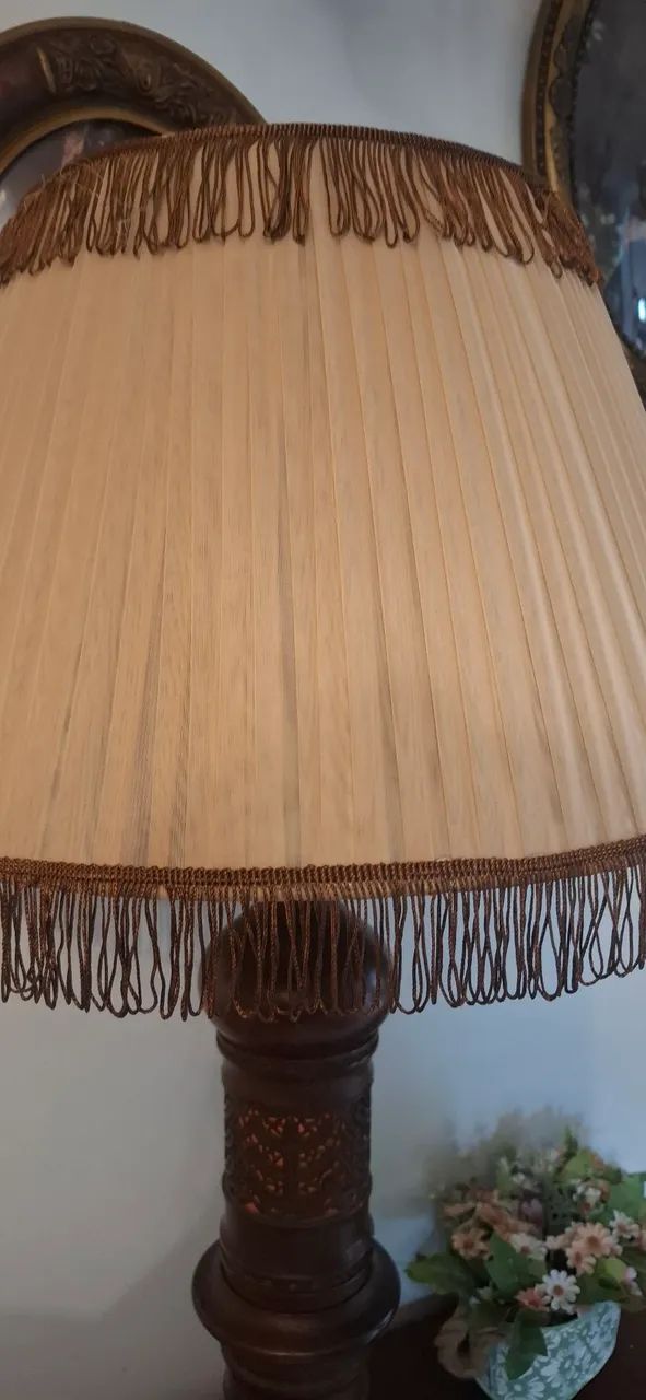 Lustre madeira antigo - Foto 3