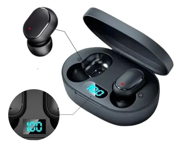 Fone De Ouvido Bluetooth Airdotspro Redmi Com Visor Preto - Foto 4