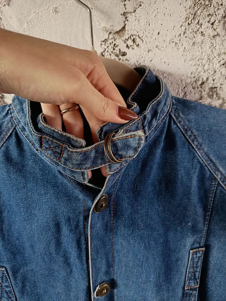 Jaqueta jeans Bomber Tam G (vintage)  - Foto 4
