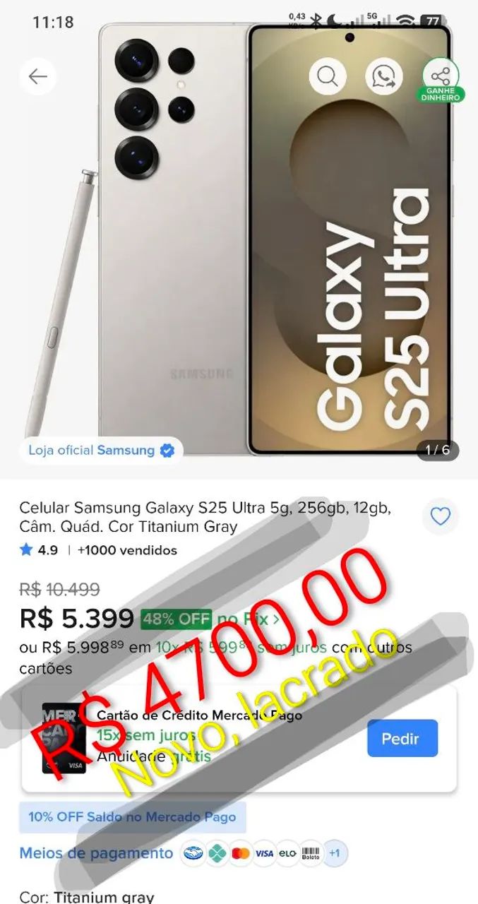 Samsung S25 ULTRA 256GB - Foto 3
