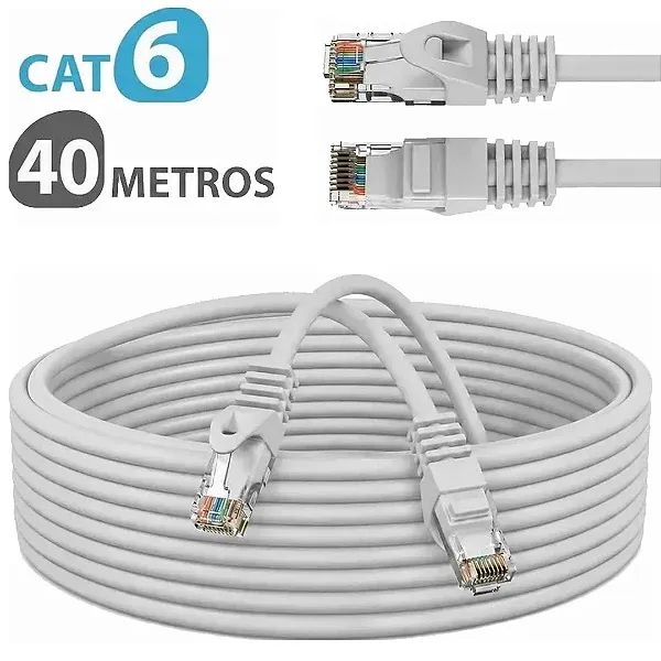 Cabo de Rede com 40 Metros Cat6 para CFTV e Rede, Até 1000Mbps - Onex 