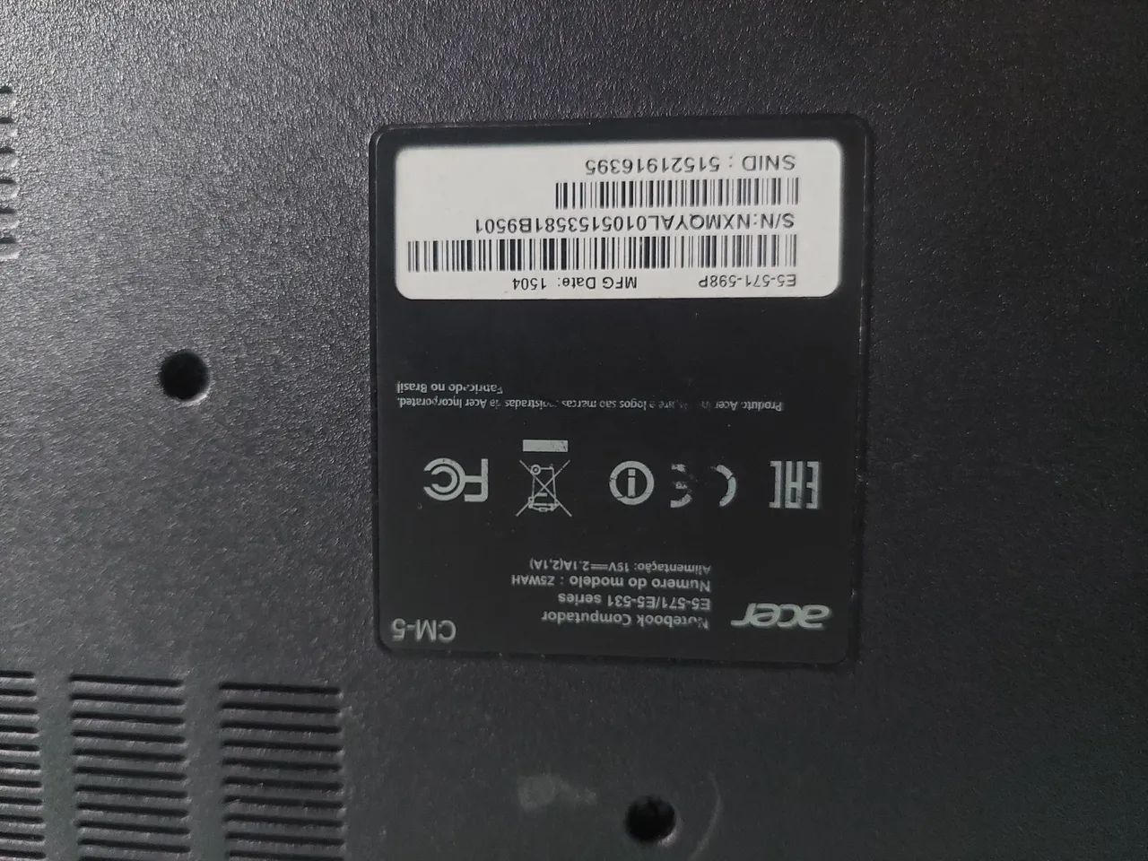 Notebook Acer Aspire E5-571 598p  funcionando  - Foto 5