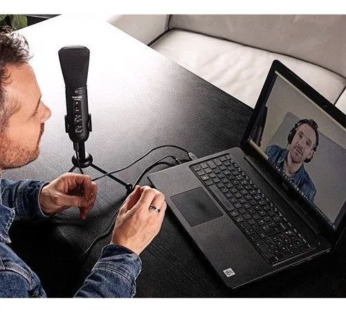Microfone condensador USB Tascam TM-250U para gravação de lives, seminovo. - Foto 3