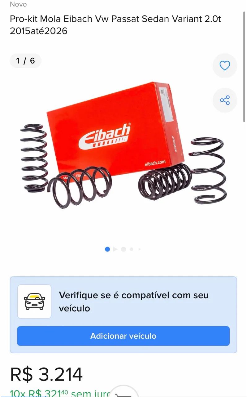 Jogo molas eibach passat, passat variant 2012-2017 e derivados  - Foto 3