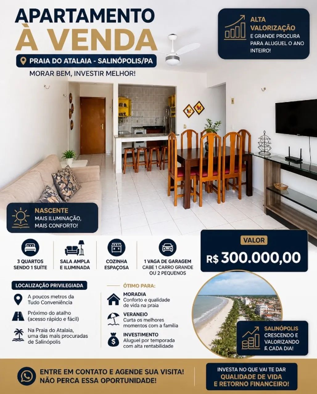 APARTAMENTO SALINAS - ATALAIA 3 QUARTOS - Foto 2