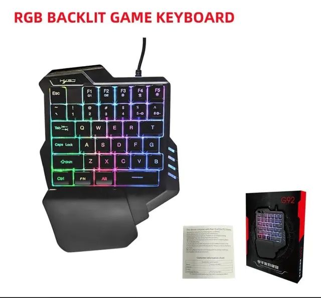 Mini Teclado Para Jogos G92 Com Fio Usb Retroiluminado - Foto 2