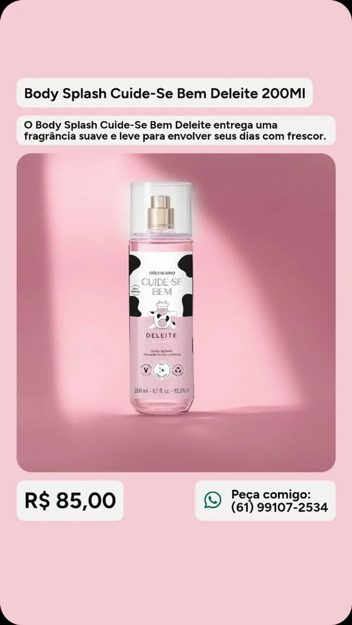 Body Splash Cuide-se bem Deleite 200ml - Foto 4