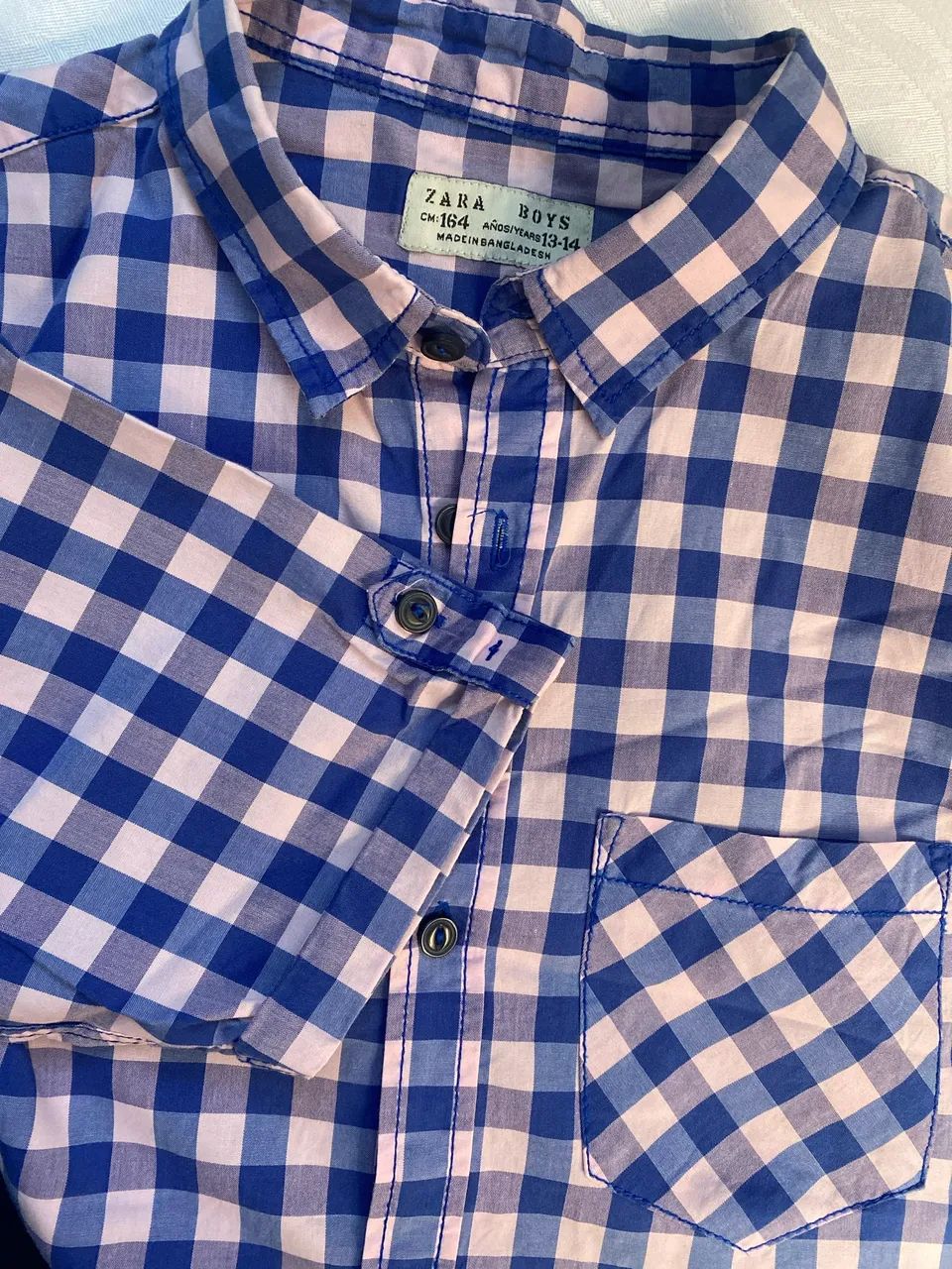 Camisa xadrez azul e rosa zara boys 13 - Foto 3