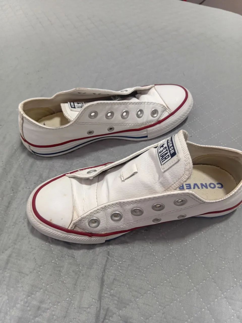 Tênis All Star couro branco 35 - Foto 4