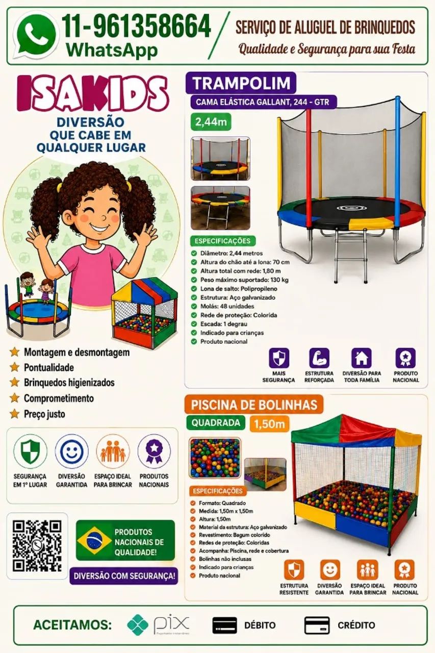 Aluguel de Cama Elástica - Pula Pula e Piscina de bolinhas