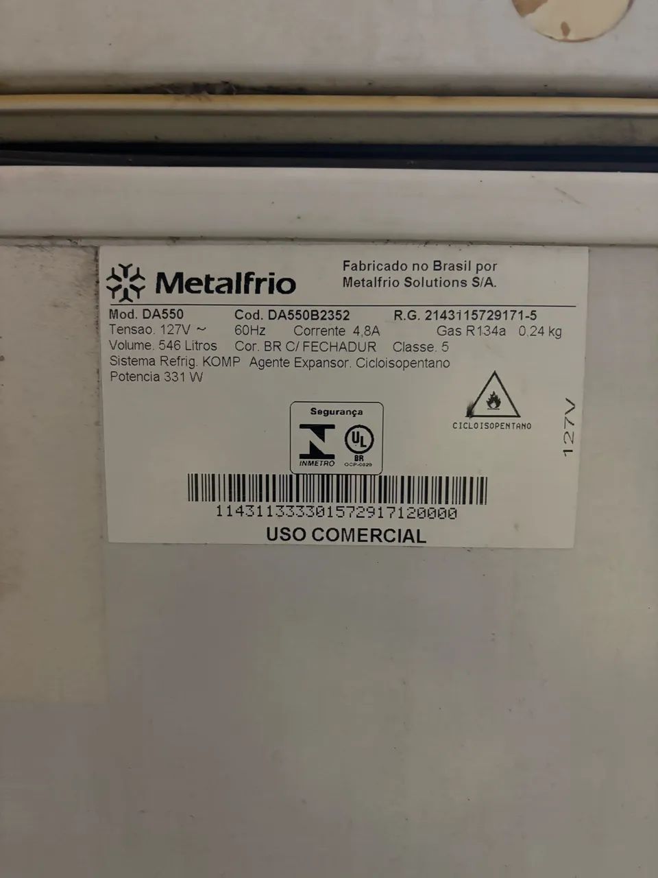 Freezer 546lt