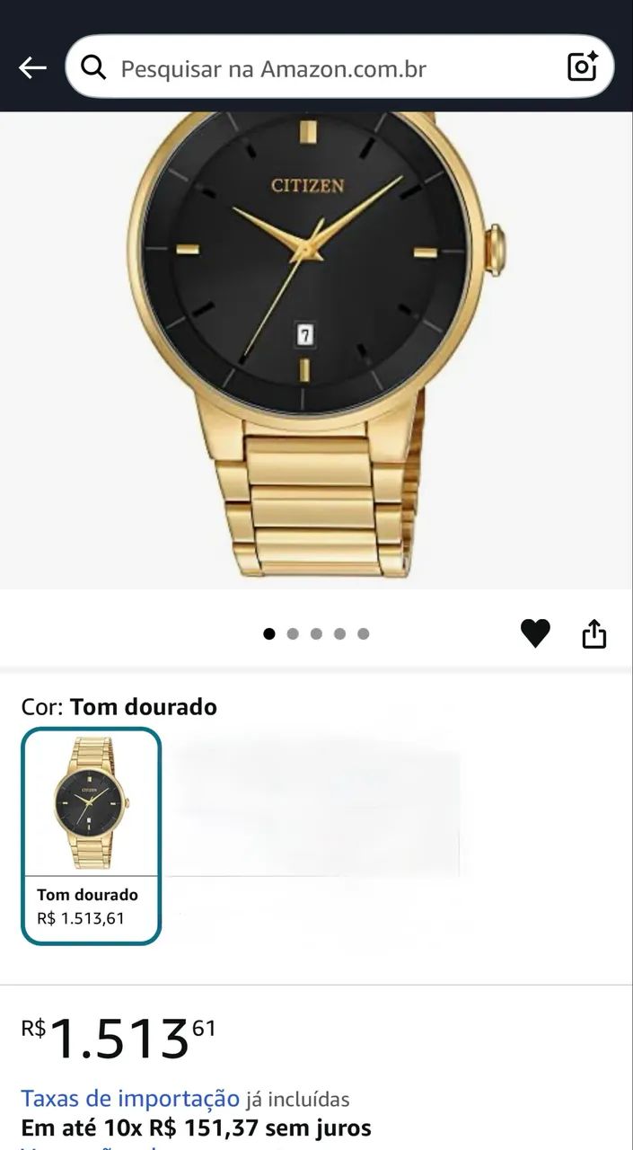 Relógio Citizen Original Dourado - Novo, Sem Uso, Completo - Foto 5