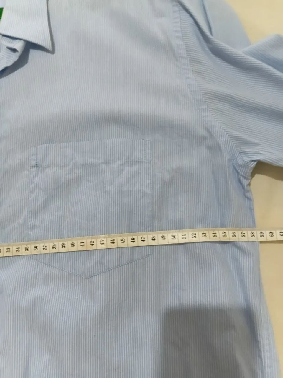 camisa azul listrada manga longa - Foto 2