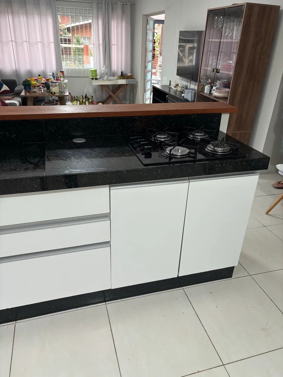 Balcão de Cozinha em granito, armário e cooktop - Foto 5