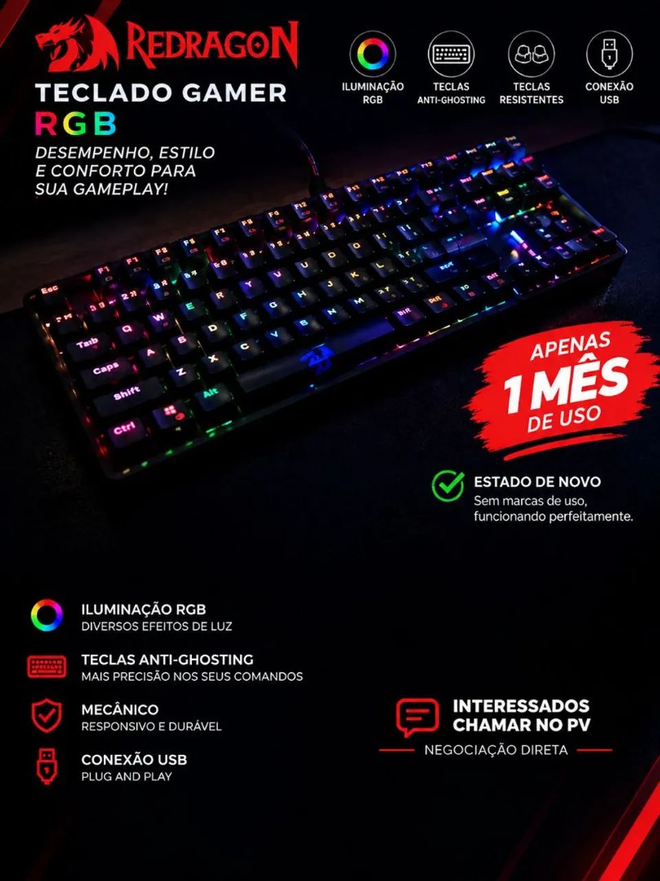 Teclado Redragon Kumara