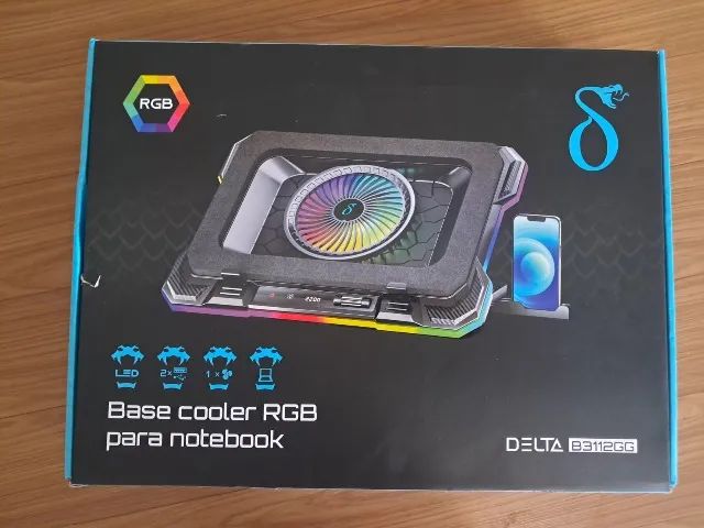 Cooler Rgb Para Notebook Com Suporte Celular - Foto 3